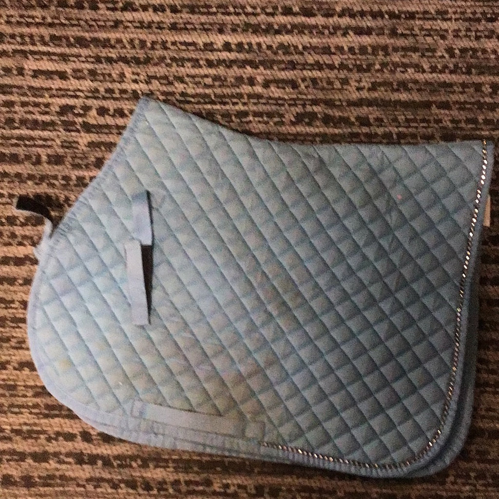 Blue saddle pad w bling trim