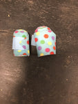 Blue polka dot polo wraps