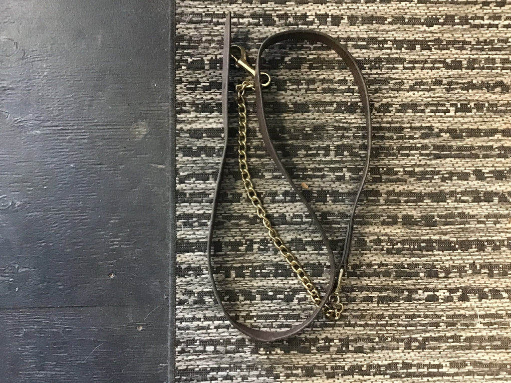 Leather Lead Rope w/ Chain