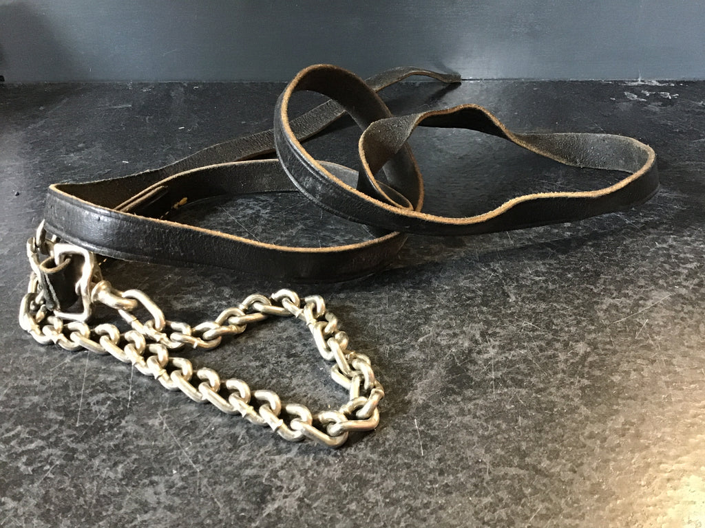 Leather lead w chain