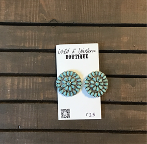 Round Turquoise Concho Stud