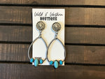 Silver with Teardrop Turquoise Dangle