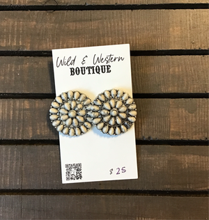 Round White Concho Stud