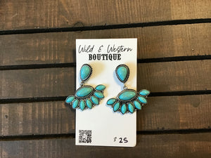 Oval Turquoise Sunburst Dangle