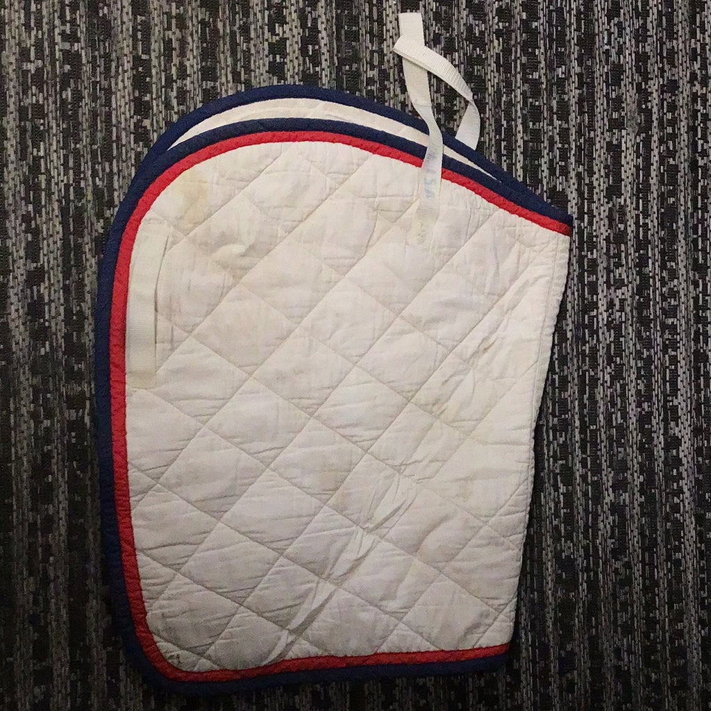 Blue Red and White saddle pad