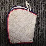 Blue Red and White saddle pad