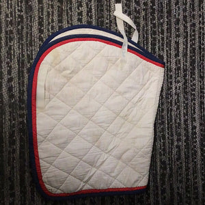 Blue Red and White saddle pad
