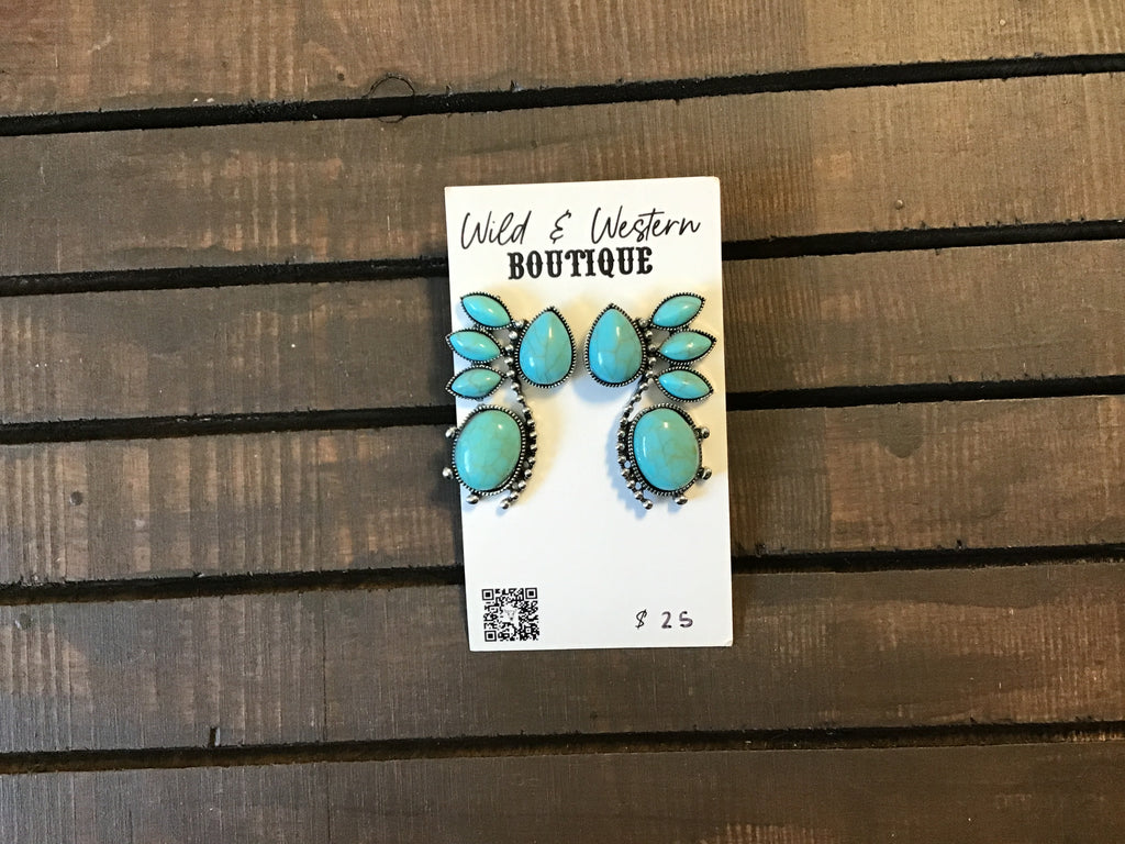 Turquoise Swirl Stud