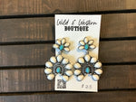 Horseshoe White and Turquoise Dangle