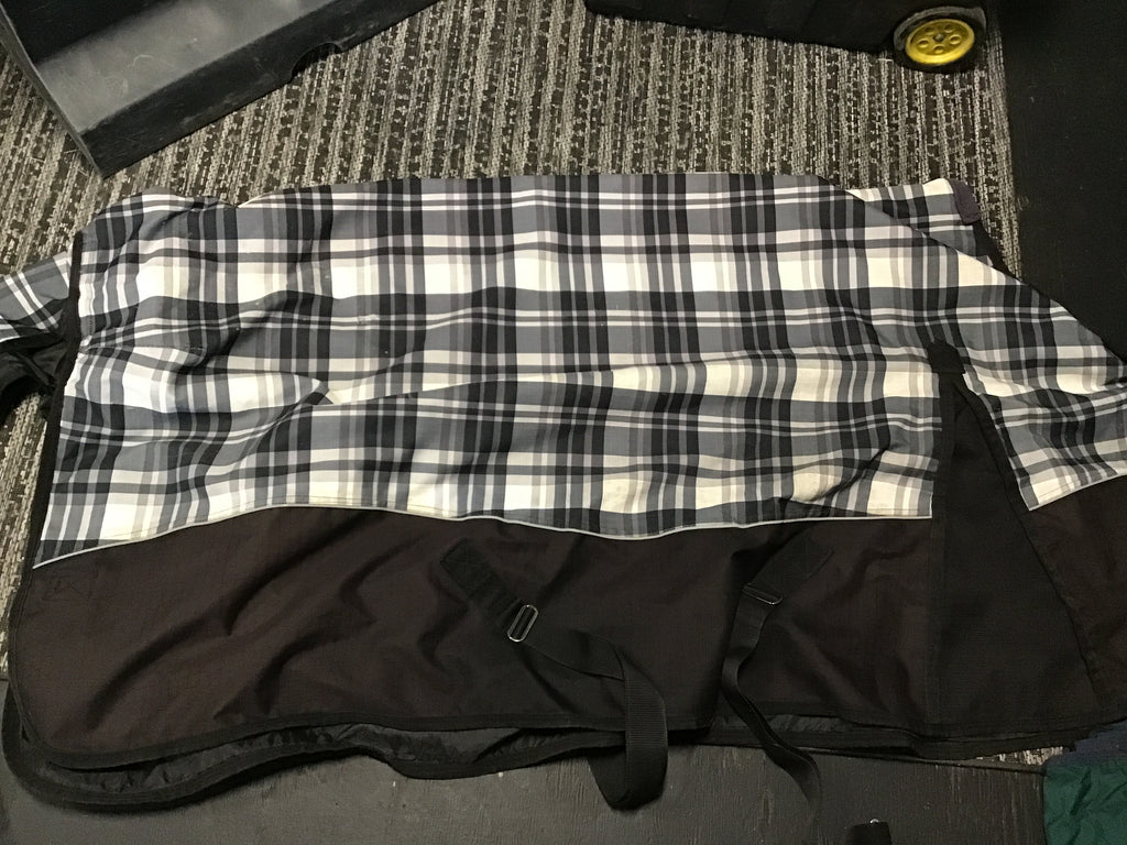 Black plaid rainsheet 74”