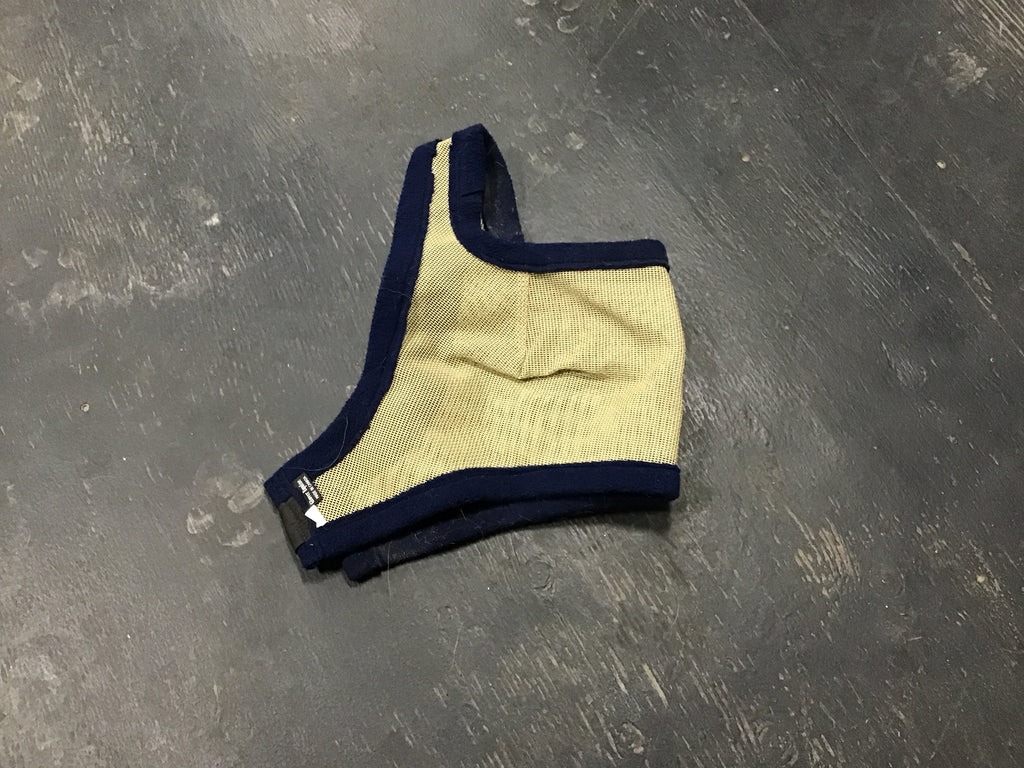 Tan/navy pony fly mask