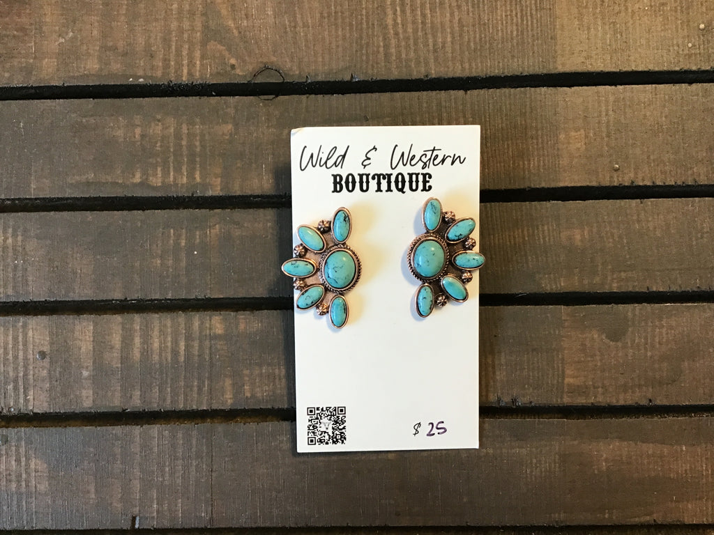 Sunburst Turquoise Stud