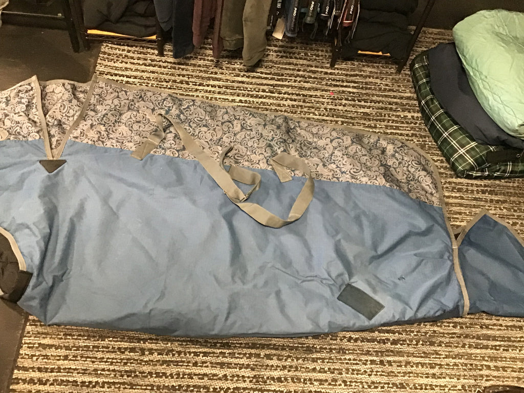 Grey and blue supra blanket  (80”)