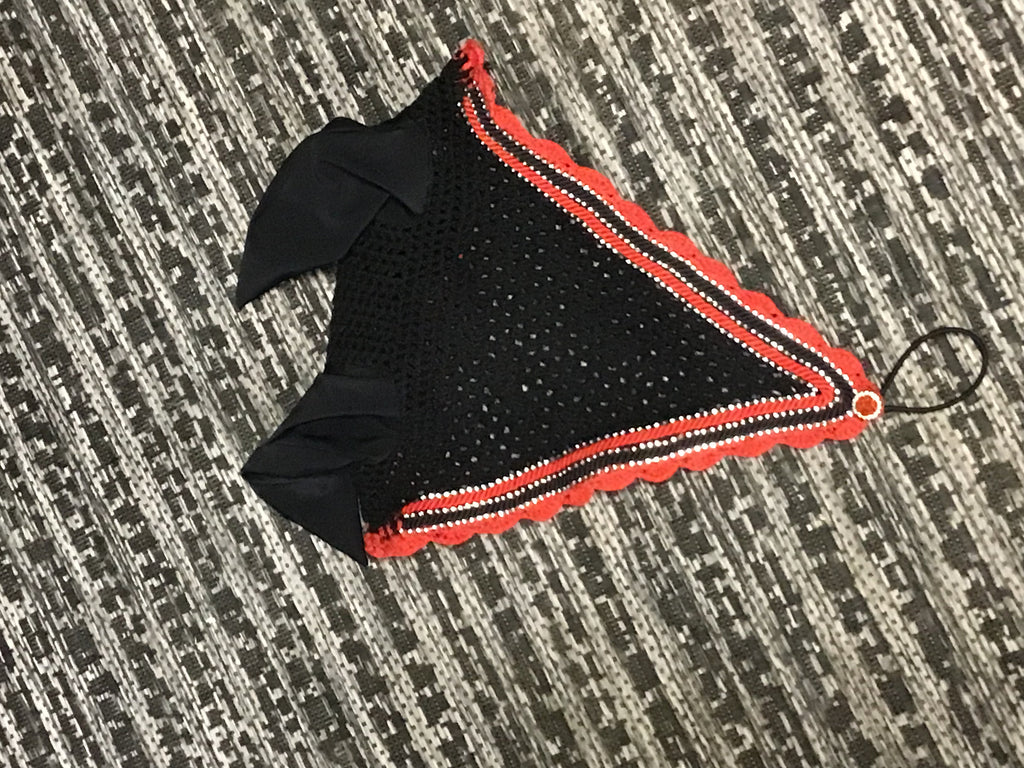 Red and black bling bonnet