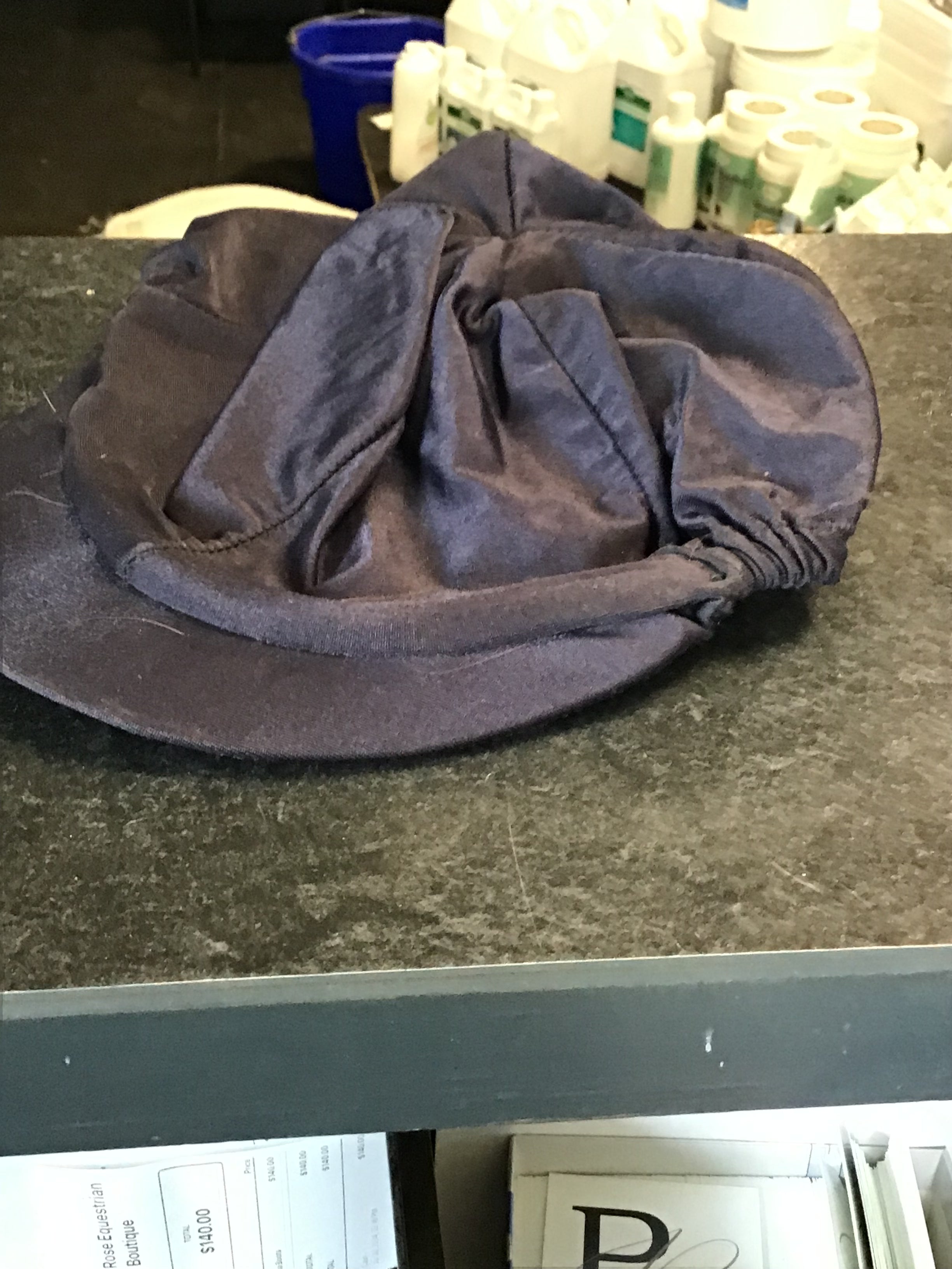 Navy hat silk