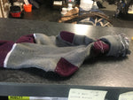 burgundyband grey patterned socks