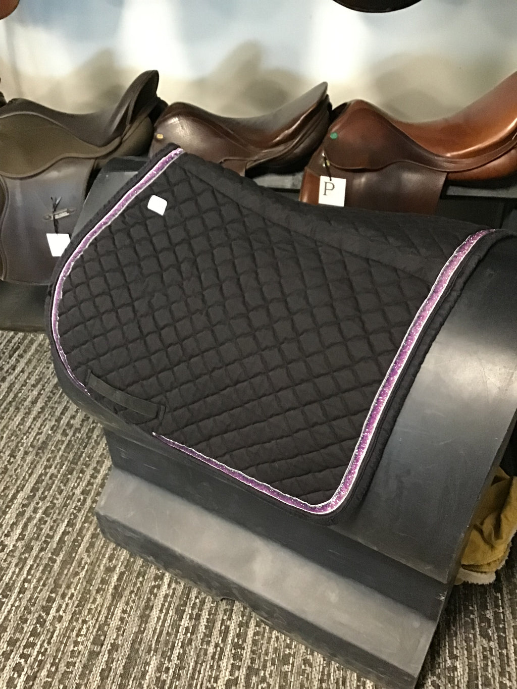 Purple glitter saddle pad
