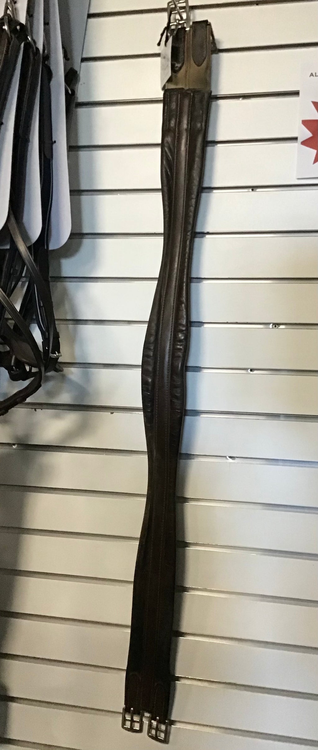 48” brown leather girth